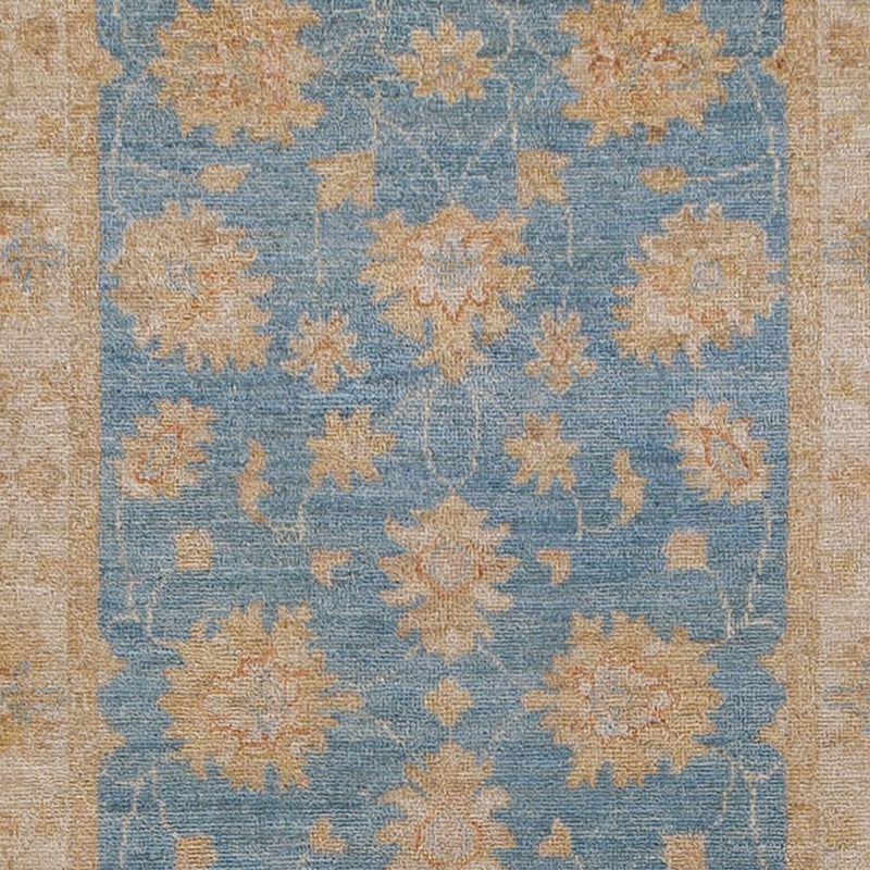 Tapis de couloir Tapis Ziegler - 393 x 81 cm - bleu clair