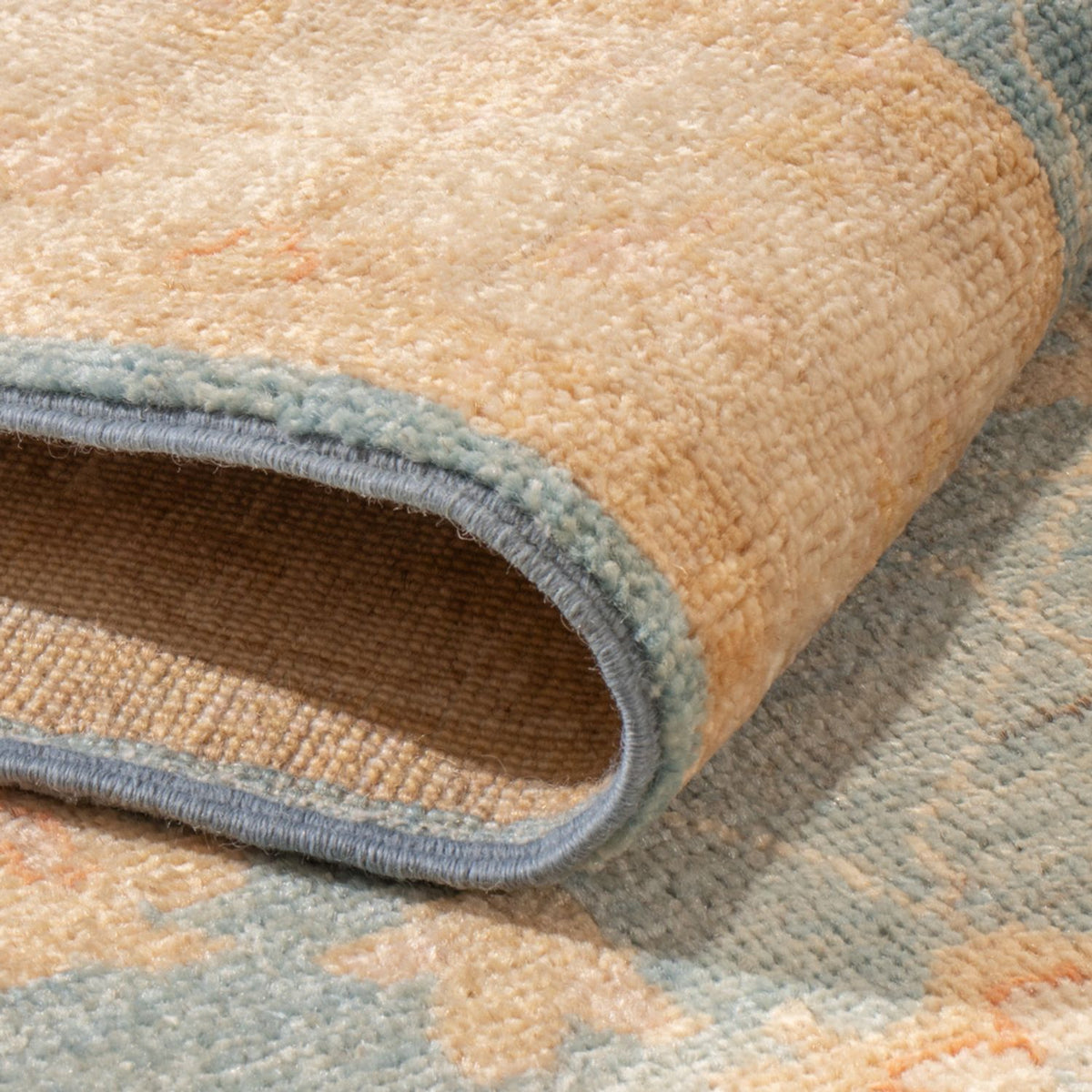 Tapis de couloir Tapis Ziegler - 393 x 81 cm - bleu clair