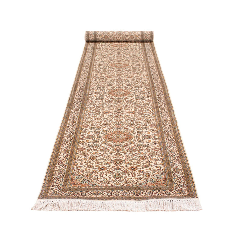 Tapis de couloir Tapis en soie - Soie du Cachemire - 480 x 79 cm - beige foncé