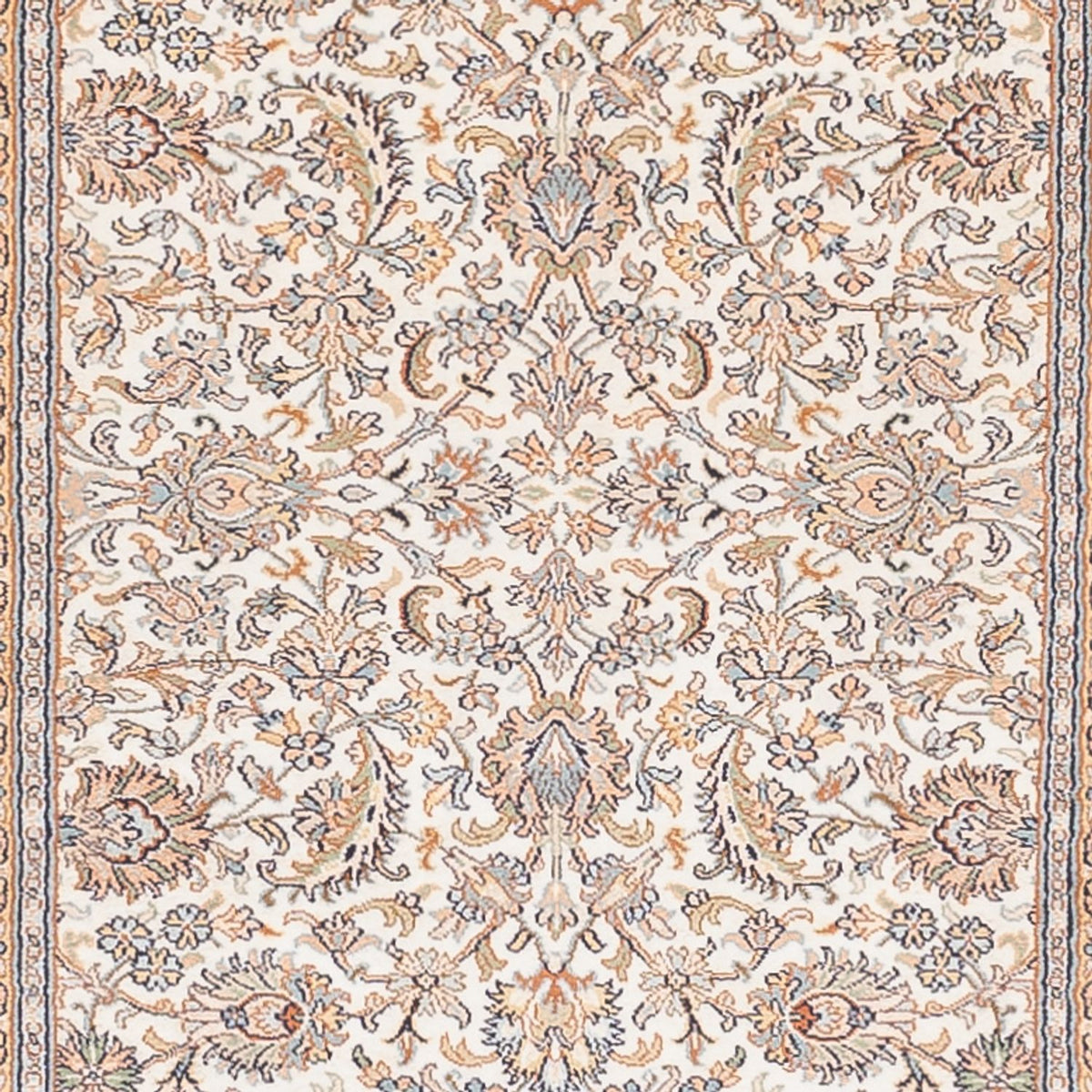 Tapis de couloir Tapis en soie - Soie du Cachemire - 447 x 98 cm - crème
