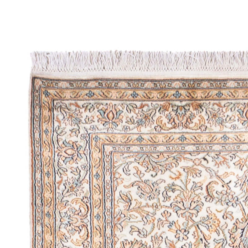 Tapis de couloir Tapis en soie - Soie du Cachemire - 447 x 98 cm - crème