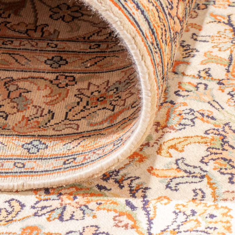Tapis de couloir Tapis en soie - Soie du Cachemire - 447 x 98 cm - crème
