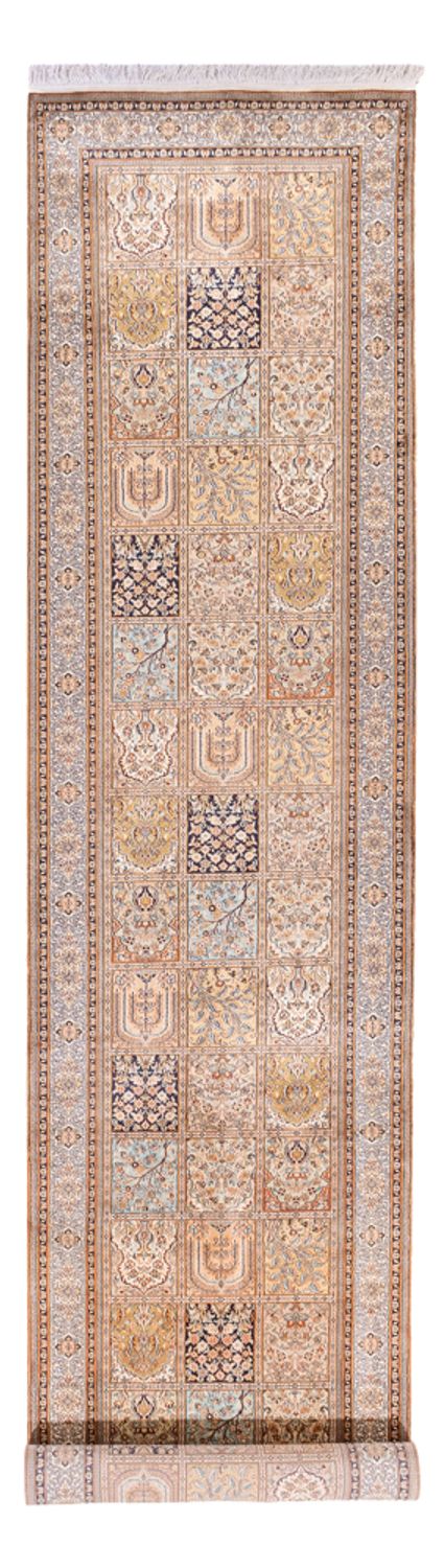 Tapis de couloir Tapis en soie - Soie du Cachemire - 452 x 97 cm - crème