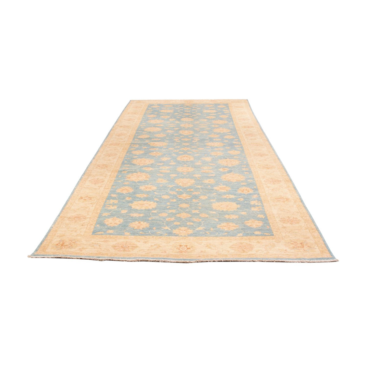 Tapis de couloir Tapis Ziegler - 412 x 154 cm - bleu clair