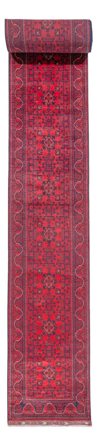 Tapis de couloir Tapis afghan - Kunduz - 945 x 78 cm - rouge