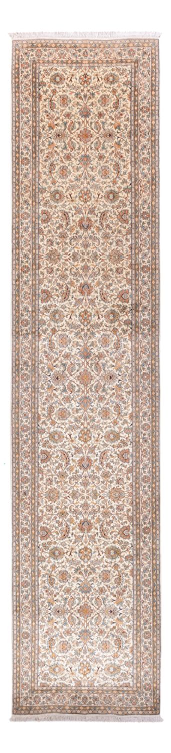 Tapis de couloir Tapis en soie - Soie du Cachemire - 444 x 94 cm - beige