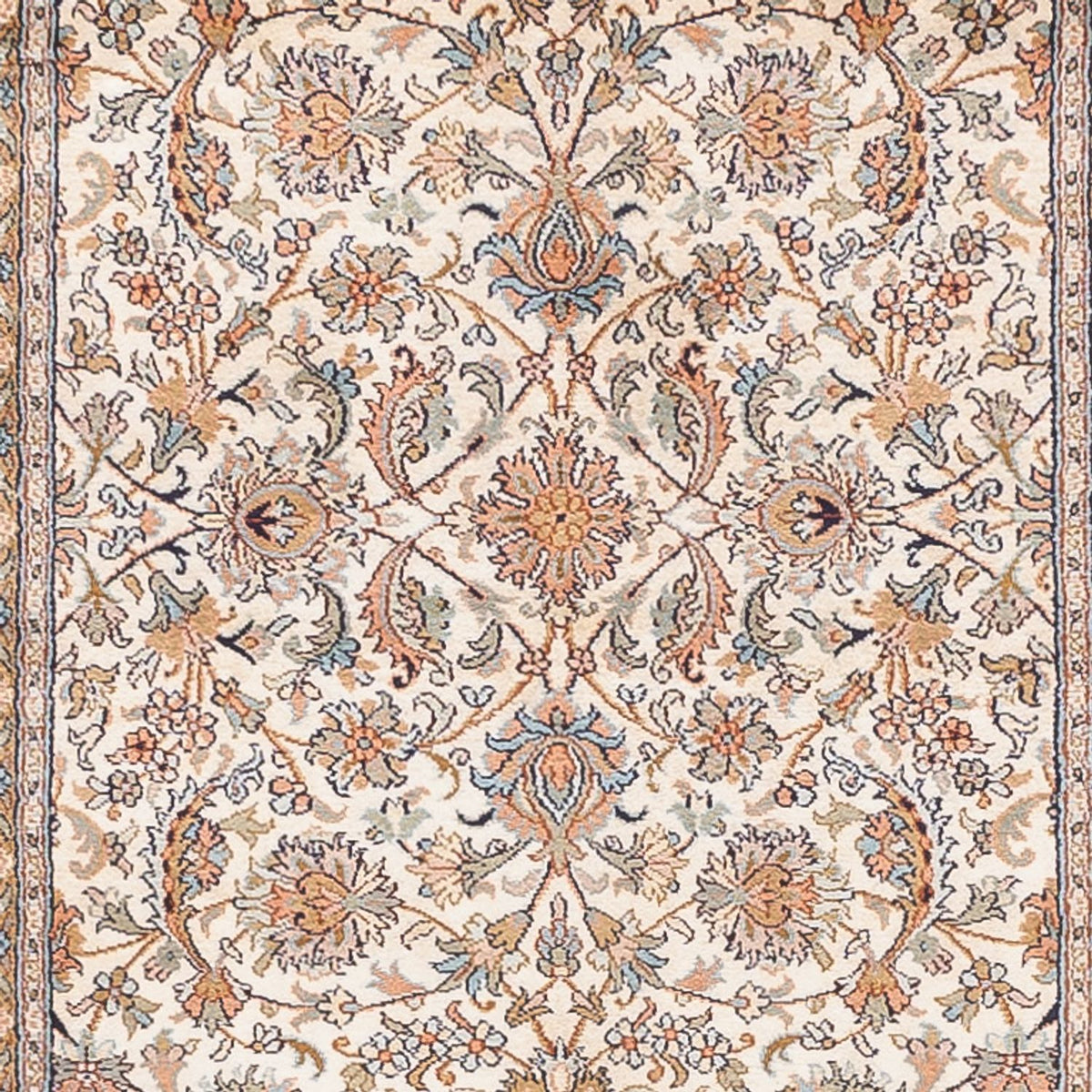 Tapis de couloir Tapis en soie - Soie du Cachemire - 444 x 94 cm - beige