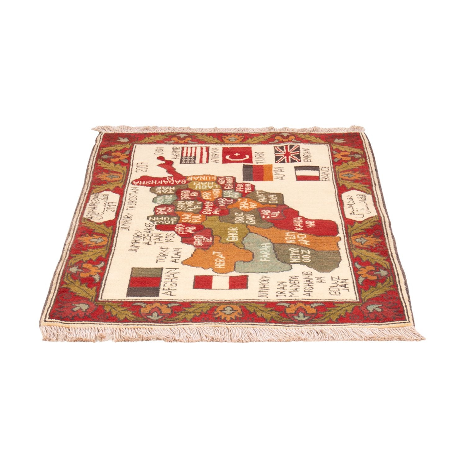 Tapis afghan - 104 x 71 cm - multicolore