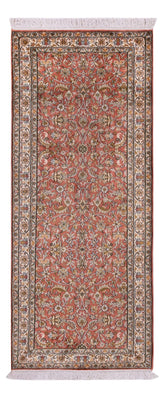 Tapis de couloir Tapis en soie - Soie du Cachemire - 188 x 78 cm - rouge clair
