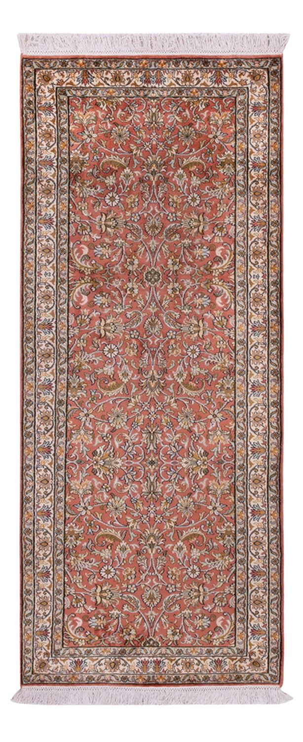 Tapis de couloir Tapis en soie - Soie du Cachemire - 188 x 78 cm - rouge clair