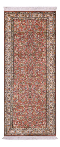 Tapis de couloir Tapis en soie - Soie du Cachemire - 188 x 78 cm - rouge clair