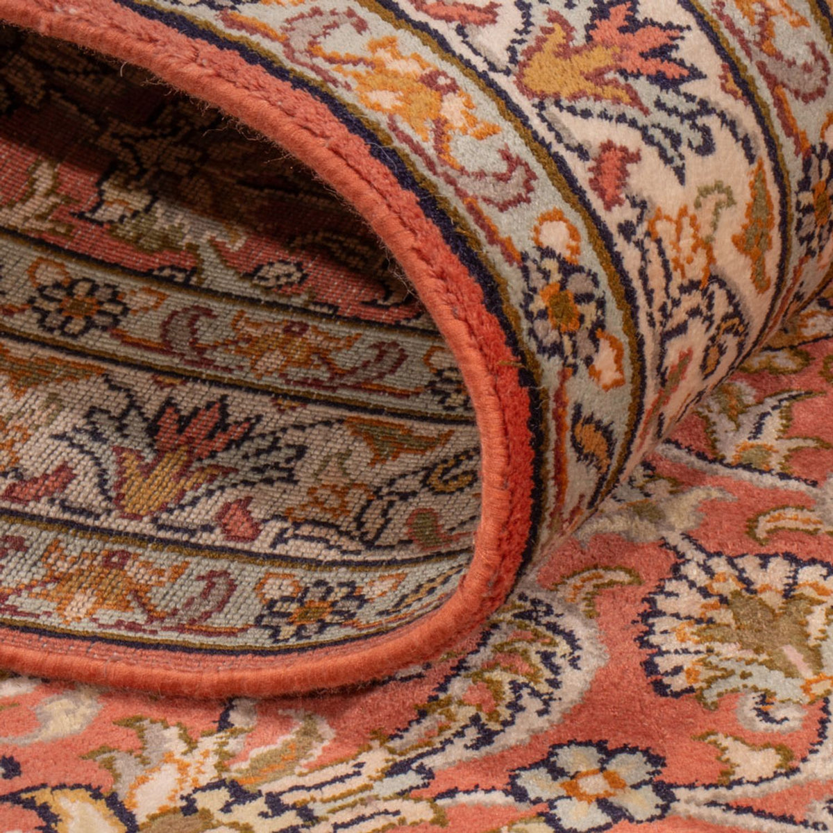 Tapis de couloir Tapis en soie - Soie du Cachemire - 188 x 78 cm - rouge clair