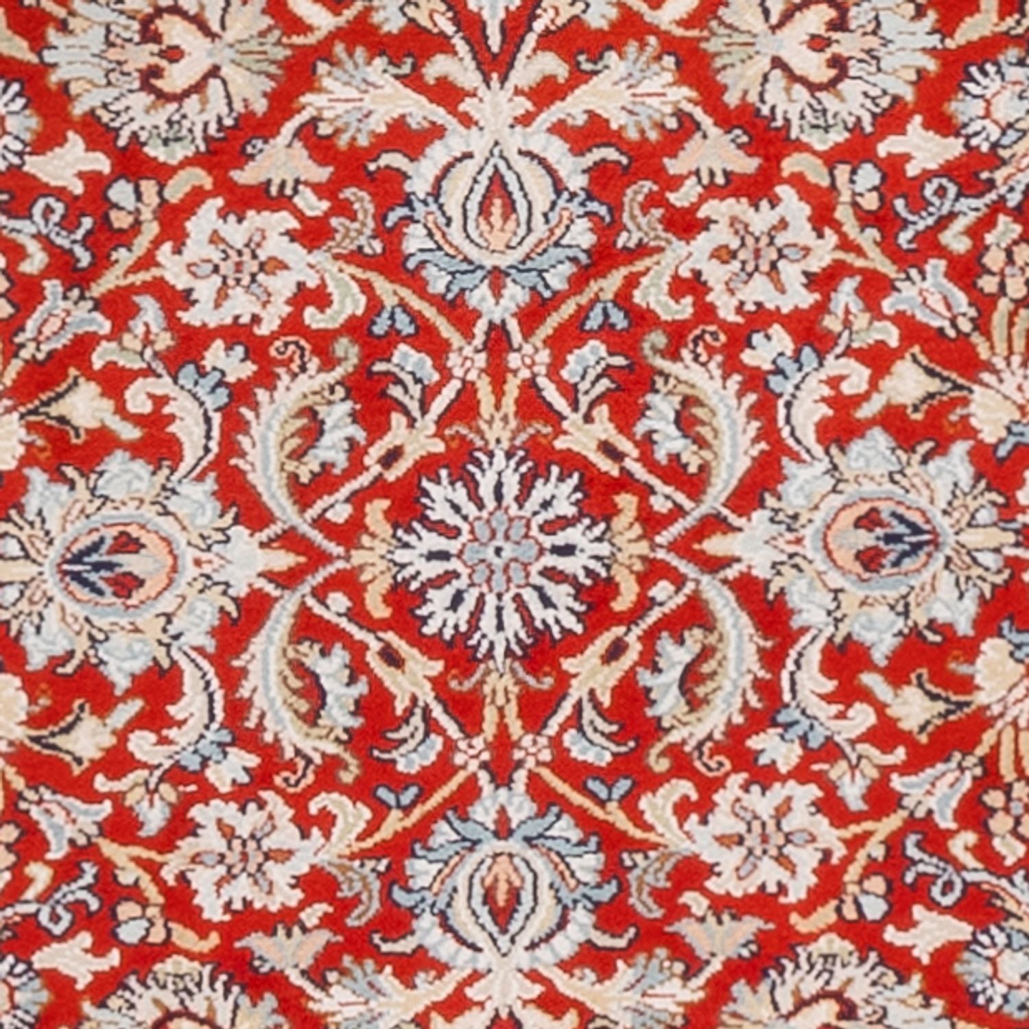 Tapis de couloir Tapis en soie - Soie du Cachemire - 242 x 79 cm - rouge