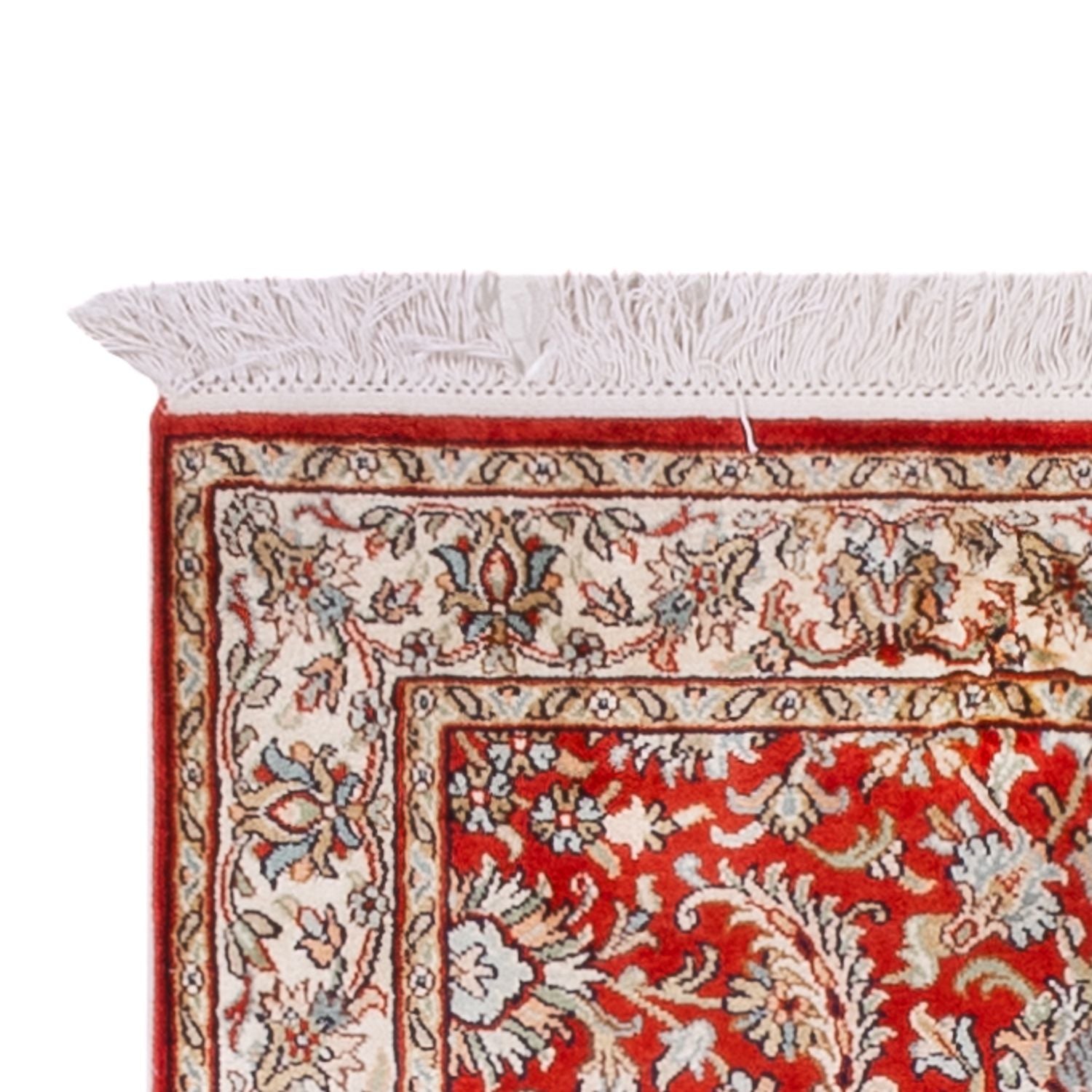 Tapis de couloir Tapis en soie - Soie du Cachemire - 242 x 79 cm - rouge