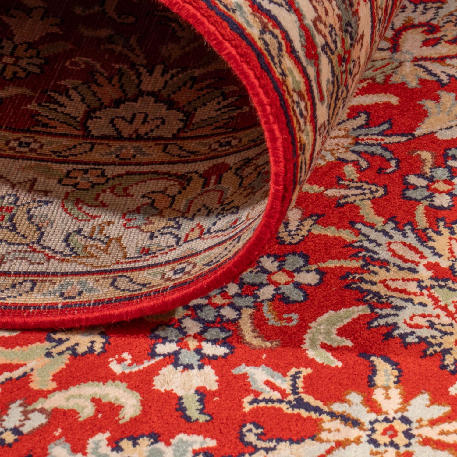 Tapis de couloir Tapis en soie - Soie du Cachemire - 242 x 79 cm - rouge