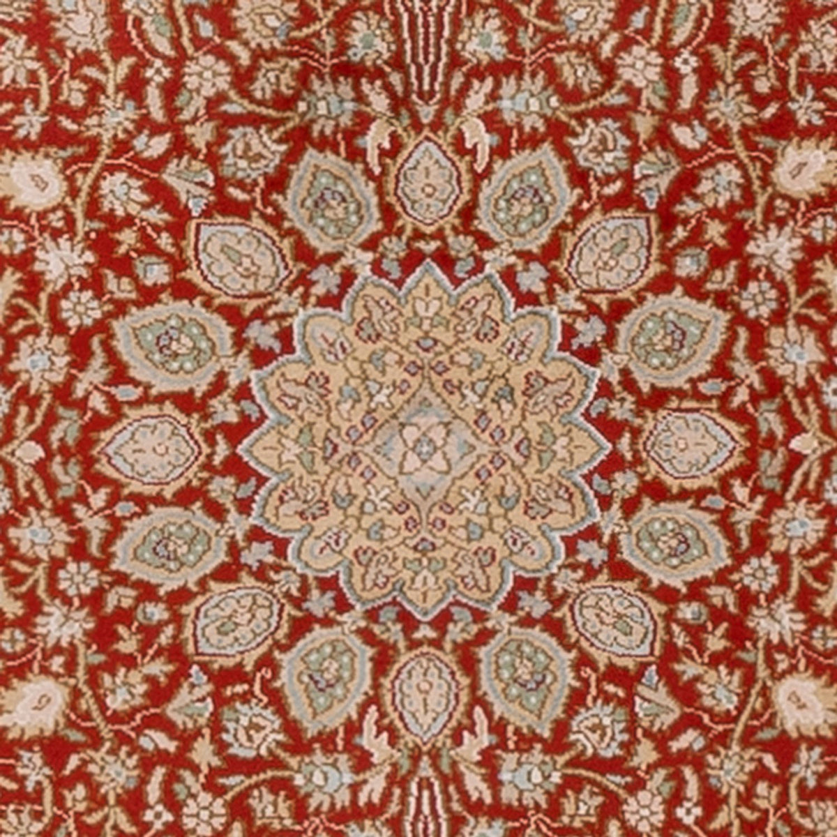 Tapis de couloir Tapis en soie - Soie du Cachemire - 251 x 81 cm - rouge