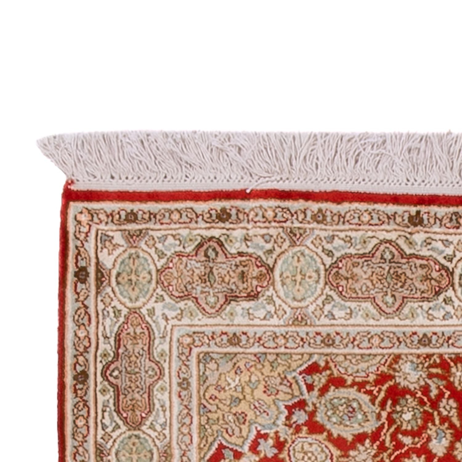 Tapis de couloir Tapis en soie - Soie du Cachemire - 251 x 81 cm - rouge