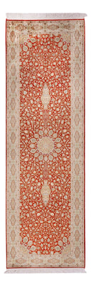 Tapis de couloir Tapis en soie - Soie du Cachemire - 251 x 79 cm - rouge