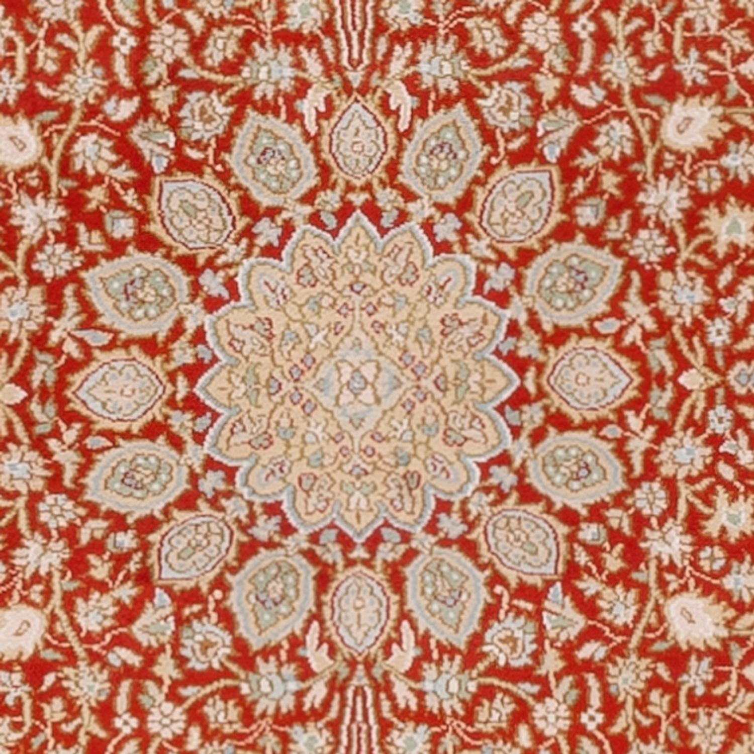 Tapis de couloir Tapis en soie - Soie du Cachemire - 251 x 79 cm - rouge