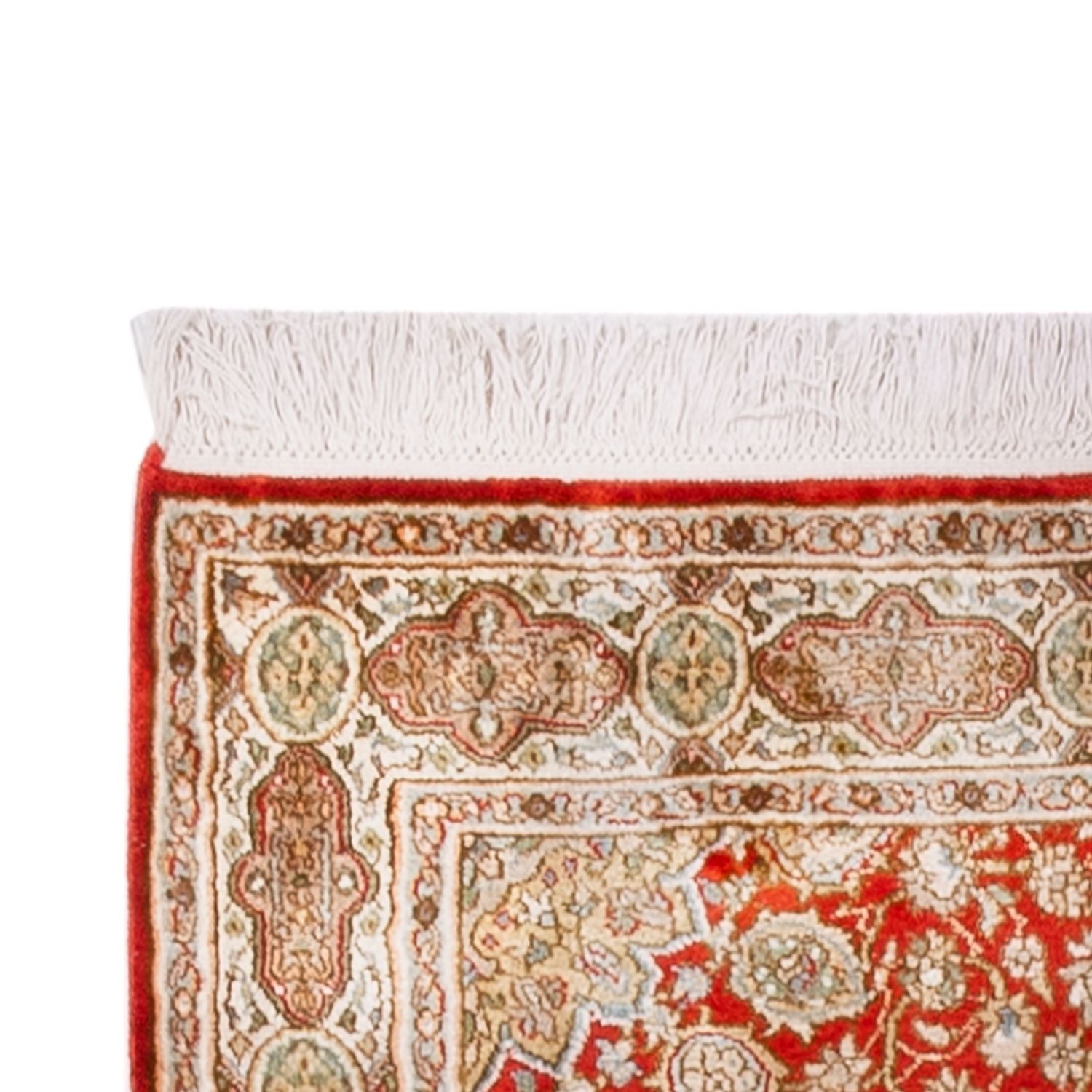 Tapis de couloir Tapis en soie - Soie du Cachemire - 251 x 79 cm - rouge