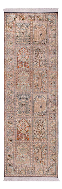 Tapis de couloir Tapis en soie - Soie du Cachemire - 243 x 80 cm - beige foncé