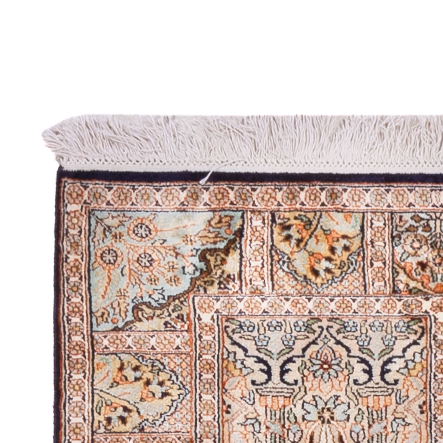 Tapis de couloir Tapis en soie - Soie du Cachemire - 243 x 80 cm - beige foncé