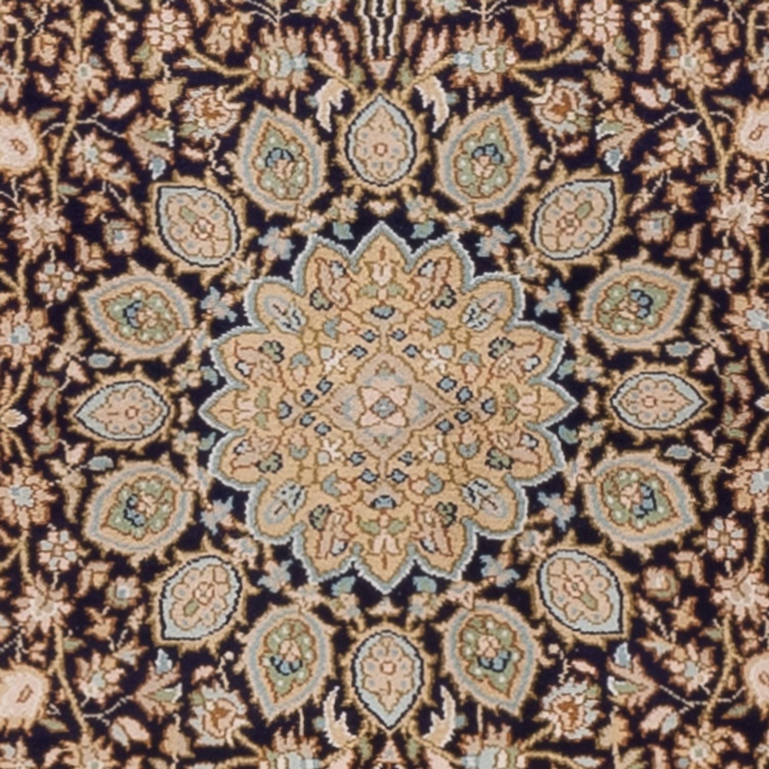 Tapis de couloir Tapis en soie - Soie du Cachemire - 255 x 81 cm - beige foncé