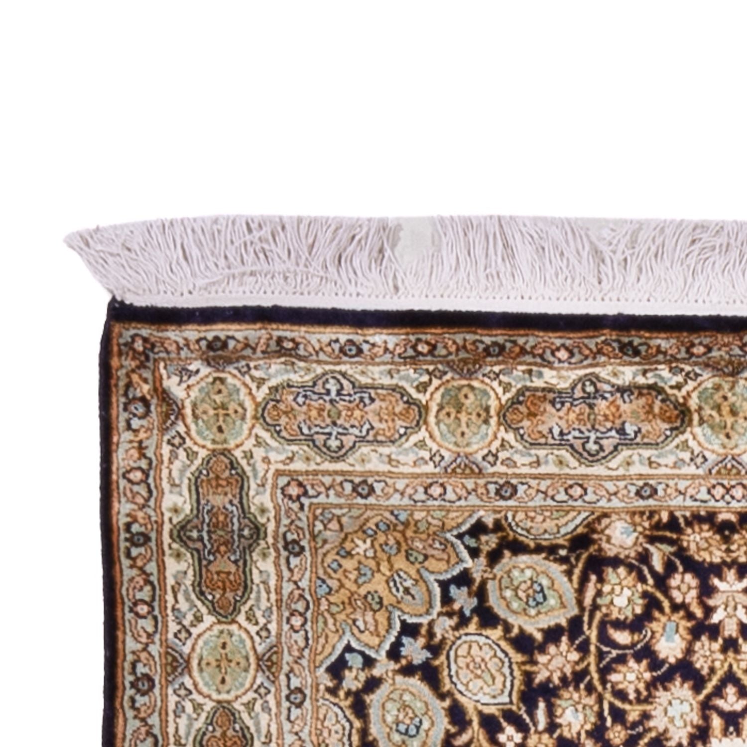 Tapis de couloir Tapis en soie - Soie du Cachemire - 255 x 81 cm - beige foncé