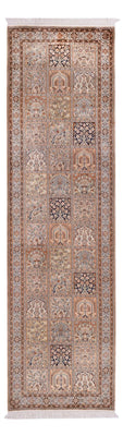 Tapis de couloir Tapis en soie - Soie du Cachemire - 305 x 81 cm - beige foncé