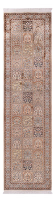 Tapis de couloir Tapis en soie - Soie du Cachemire - 307 x 81 cm - beige foncé