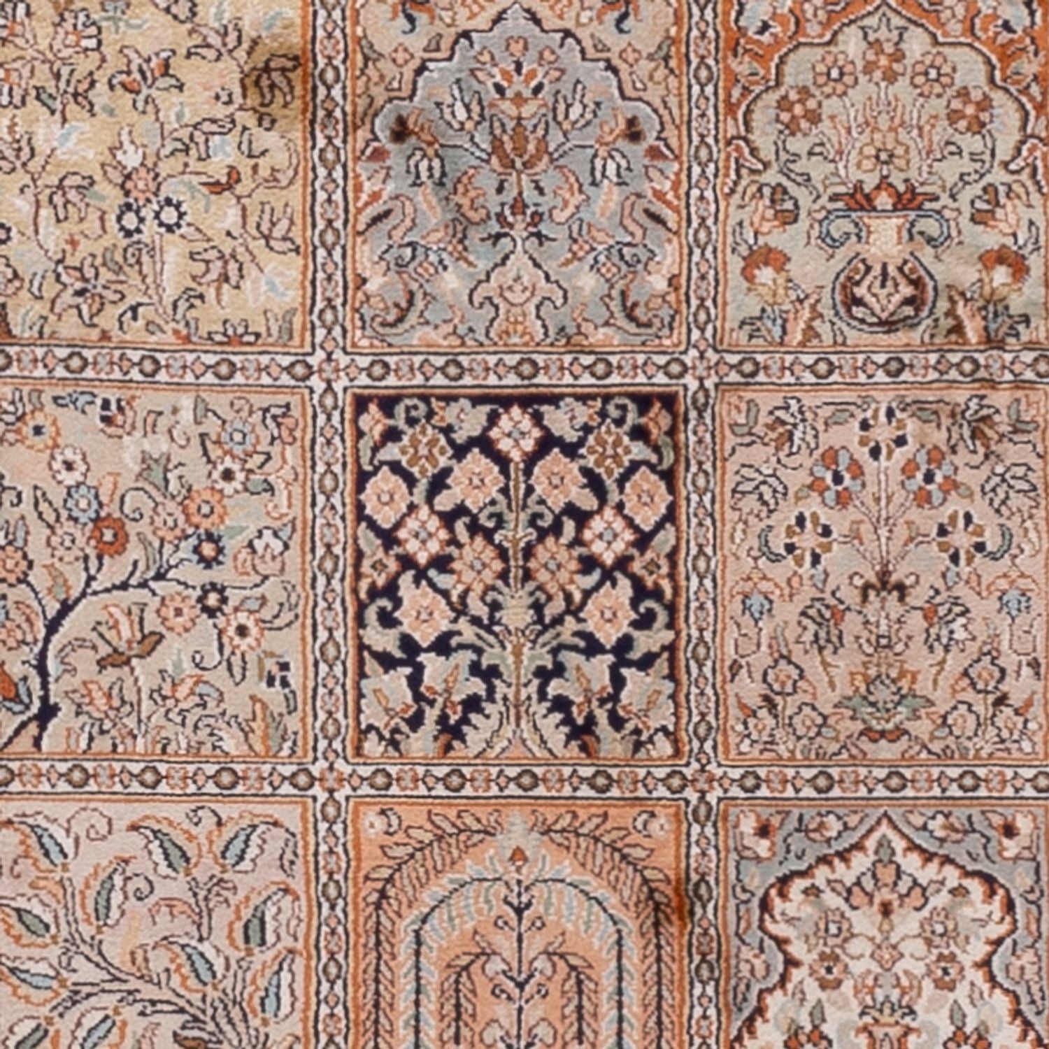 Tapis de couloir Tapis en soie - Soie du Cachemire - 307 x 81 cm - beige foncé