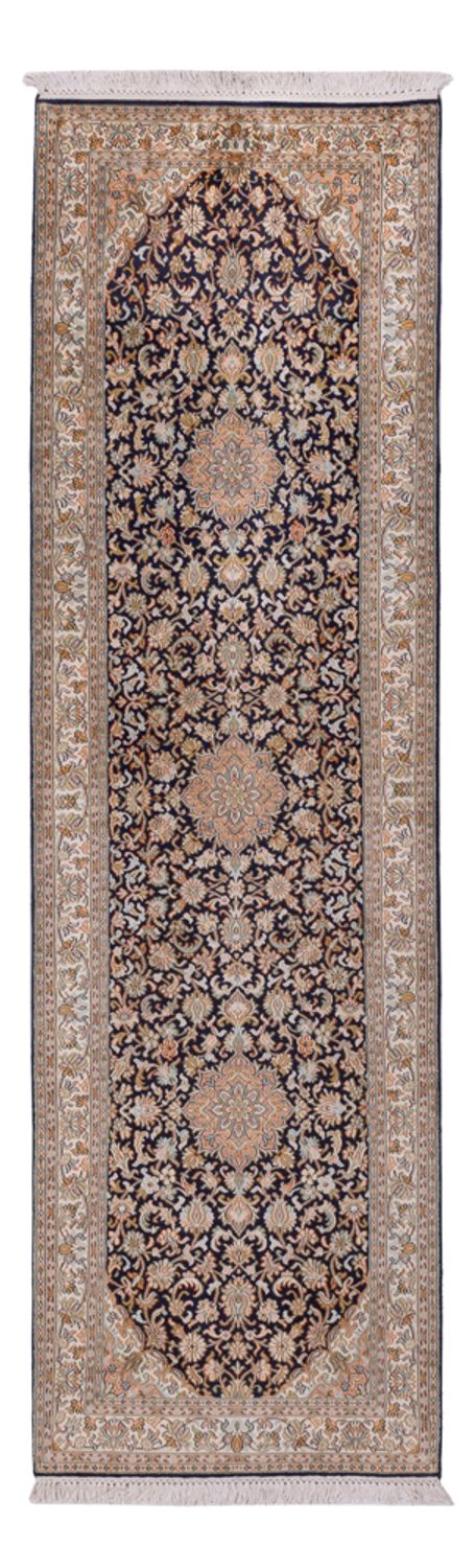 Tapis de couloir Tapis en soie - Soie du Cachemire - 264 x 76 cm - beige foncé