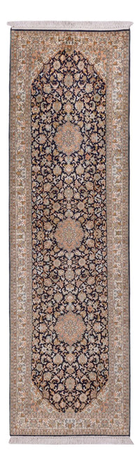 Tapis de couloir Tapis en soie - Soie du Cachemire - 264 x 76 cm - beige foncé