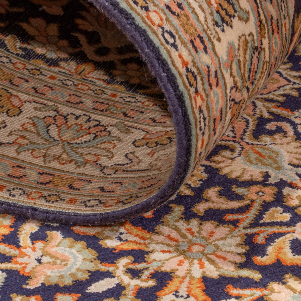 Tapis de couloir Tapis en soie - Soie du Cachemire - 264 x 76 cm - beige foncé