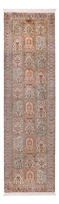 Tapis de couloir Tapis en soie - Soie du Cachemire - 285 x 80 cm - beige foncé