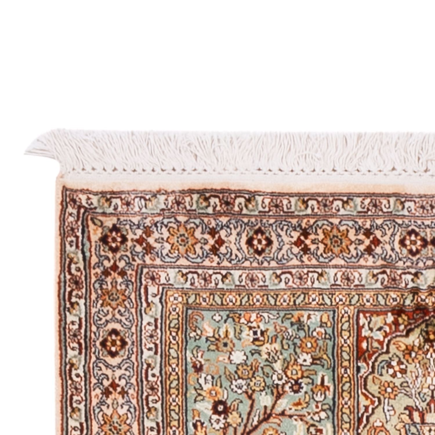 Tapis de couloir Tapis en soie - Soie du Cachemire - 285 x 80 cm - beige foncé