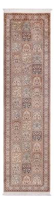 Tapis de couloir Tapis en soie - Soie du Cachemire - 298 x 77 cm - beige foncé