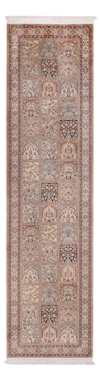 Tapis de couloir Tapis en soie - Soie du Cachemire - 298 x 77 cm - beige foncé