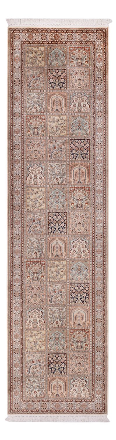 Tapis de couloir Tapis en soie - Soie du Cachemire - 298 x 77 cm - beige foncé