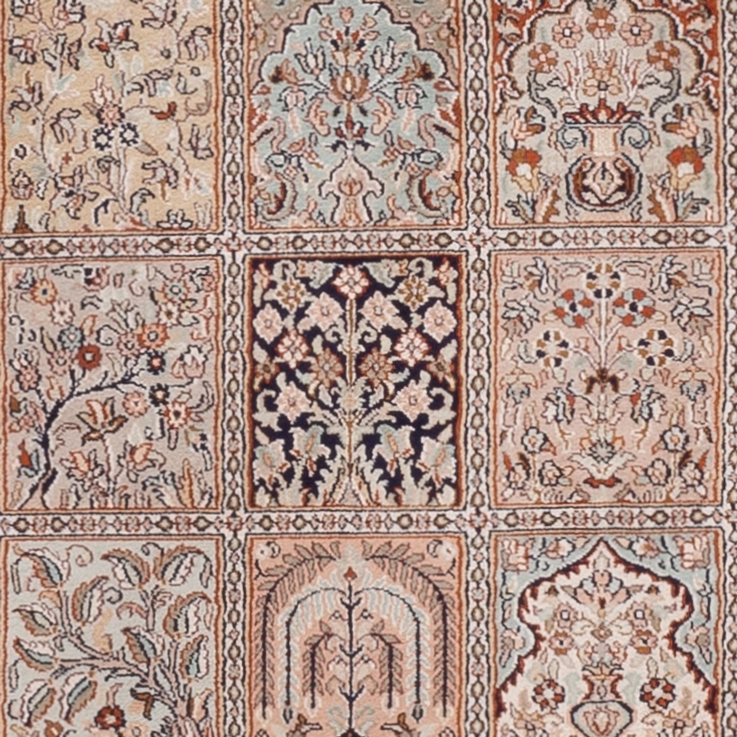 Tapis de couloir Tapis en soie - Soie du Cachemire - 298 x 77 cm - beige foncé