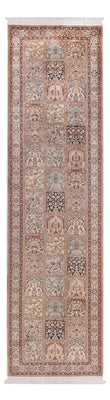 Tapis de couloir Tapis en soie - Soie du Cachemire - 301 x 79 cm - beige foncé