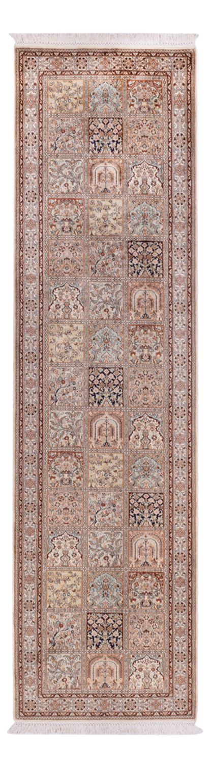 Tapis de couloir Tapis en soie - Soie du Cachemire - 301 x 79 cm - beige foncé