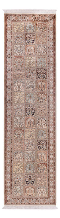 Tapis de couloir Tapis en soie - Soie du Cachemire - 301 x 79 cm - beige foncé