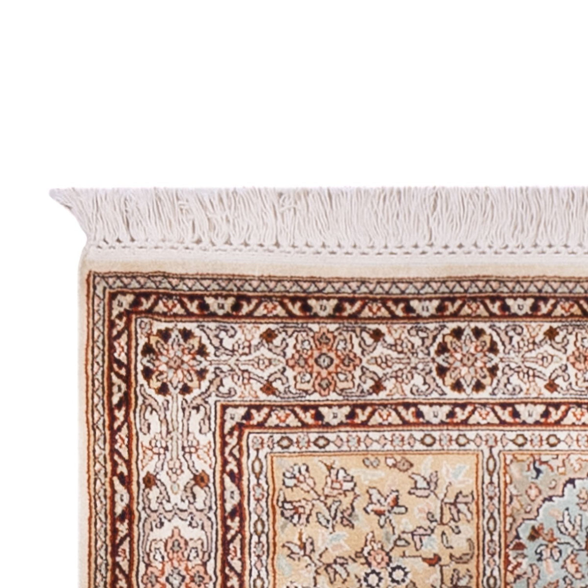 Tapis de couloir Tapis en soie - Soie du Cachemire - 301 x 79 cm - beige foncé