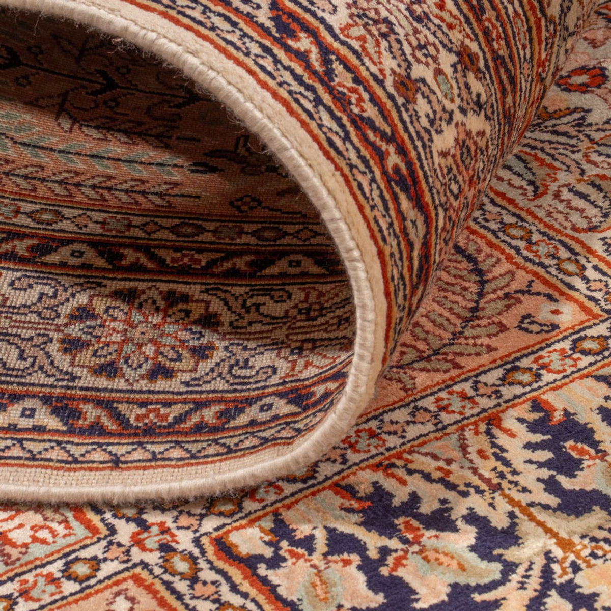 Tapis de couloir Tapis en soie - Soie du Cachemire - 301 x 79 cm - beige foncé