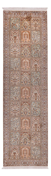Tapis de couloir Tapis en soie - Soie du Cachemire - 287 x 80 cm - beige foncé