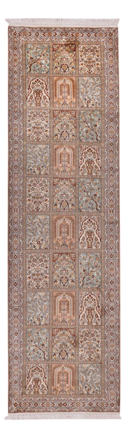 Tapis de couloir Tapis en soie - Soie du Cachemire - 287 x 80 cm - beige foncé
