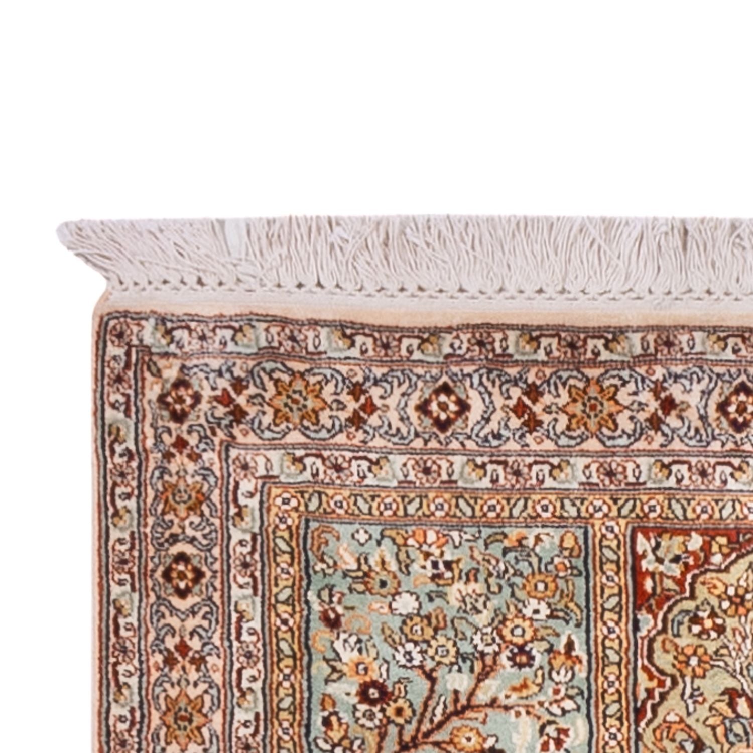 Tapis de couloir Tapis en soie - Soie du Cachemire - 287 x 80 cm - beige foncé