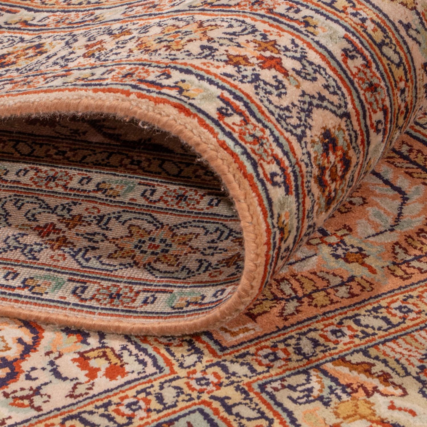 Tapis de couloir Tapis en soie - Soie du Cachemire - 287 x 80 cm - beige foncé