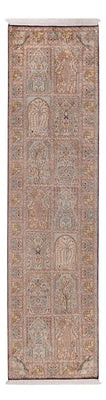 Tapis de couloir Tapis en soie - Soie du Cachemire - 296 x 77 cm - beige foncé
